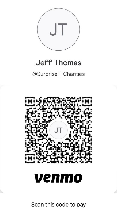 Venmo code for Surprise Firefighters Charities